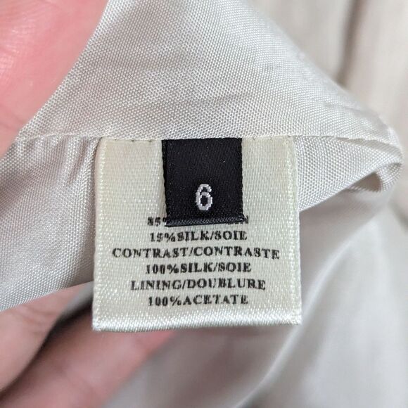 Robert Rodriguez Silk Linen Sleeveless Trapeze Mini Dress Black Cream 6 - Picture 7 of 9